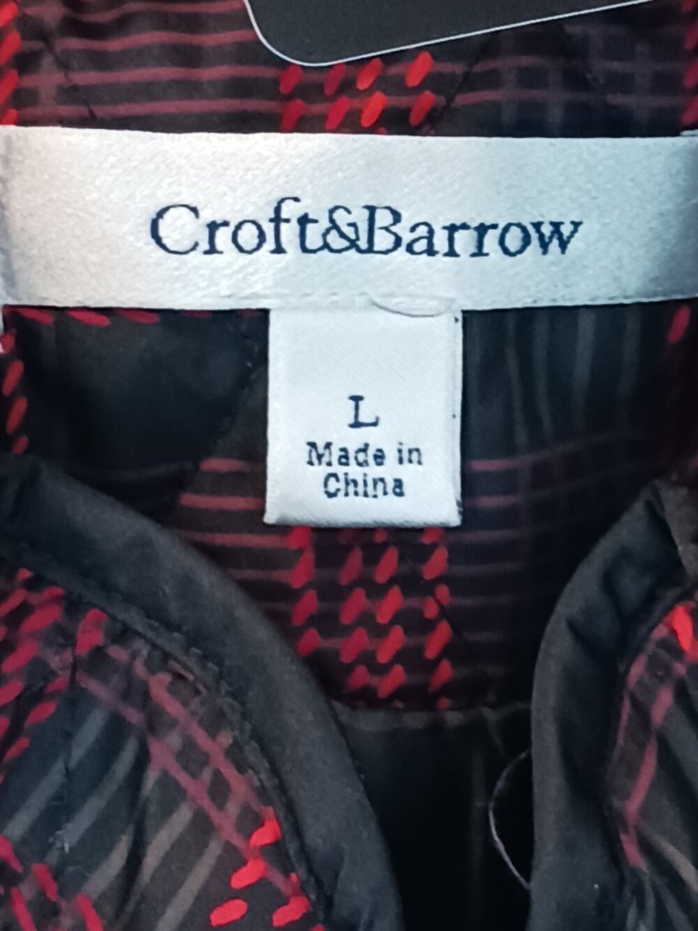 #181 NWOT Croft & Barrow Red/Black Vest Size L - Picture 4 of 5